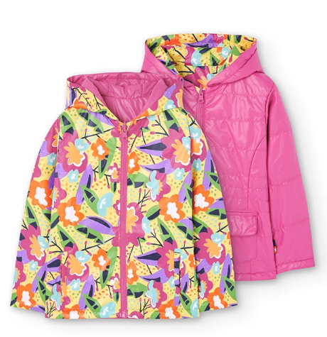 Boboli - Hot Pink/ Floral Reversible Jacket