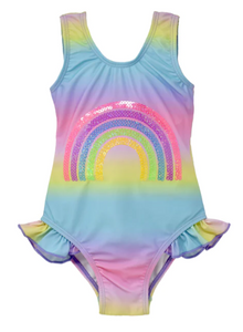 Flap Happy - Rainbow "Simone" Hip Ruffle Swimsuit