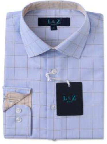 Leo & Zachary - Blue Windowpane Check Shirt
