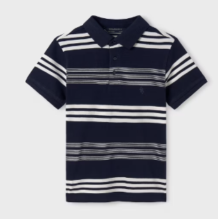 Mayoral- Navy SS Striped Polo