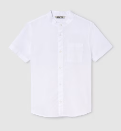 Mayoral- Mandarin Collar SS Shirt