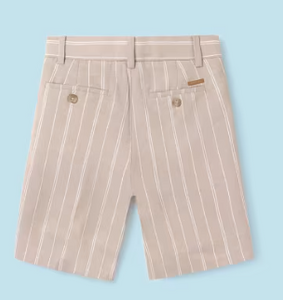 Mayoral- Striped Linen Bermuda Suiting Short
