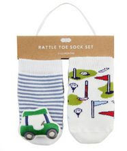 Load image into Gallery viewer, Mud Pie - Golf Rattle Toe Sock 2-pk