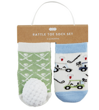 Load image into Gallery viewer, Mud Pie - Golf Rattle Toe Sock 2-pk