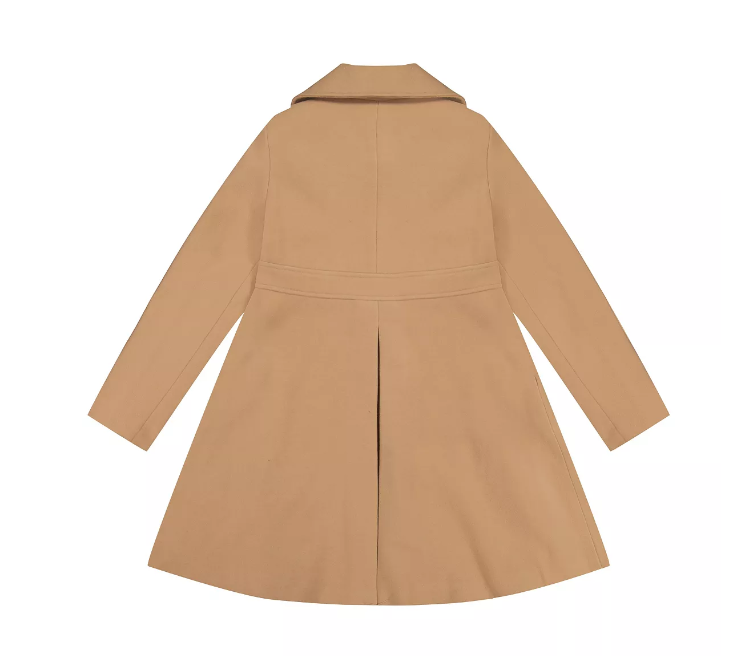 Rothschild - Waist Bow Faux Wool Coat Rothschild 54323 74353
