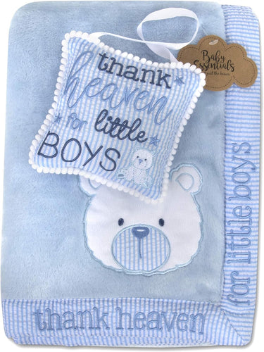 Baby Essentials - Thank Heaven for Boys Fuzzy Blanket
