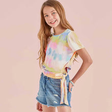 Load image into Gallery viewer, Good Girl - Tie Dye Waist Tie Knit Top