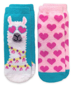 Jefferies - 2 Pack Llama Heart Slipper Socks