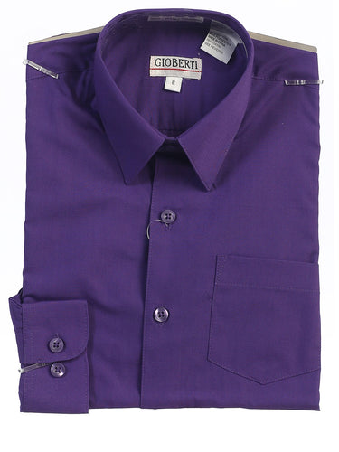 Gioberti - Button Up Dress Shirt - Purple