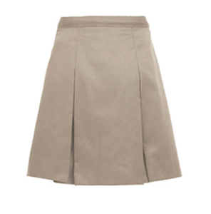 Khaki Pleated Skirt