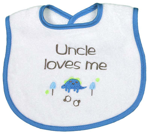 Raindrops - Uncle Loves Me Bib Blue