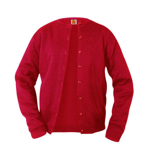 St. Mary - Girls Light Cardigan Red with Logo
