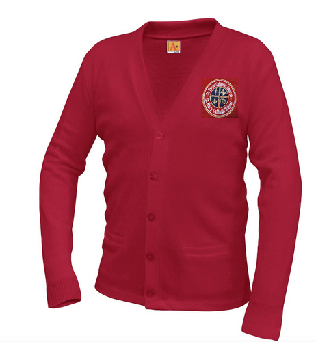 St. Mary - V Neck Cardigan Red 6300 (New)