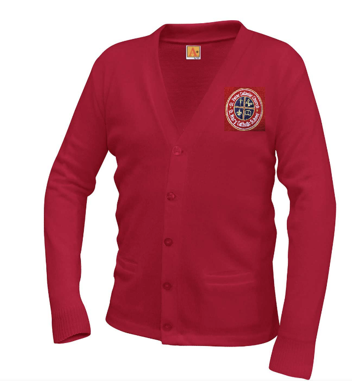 St. Mary - V Neck Cardigan Red 6300 (New)