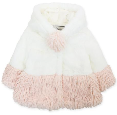 American Widgeon - Furry Shag Contrast Coat w/ Pom