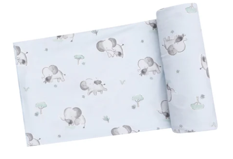 Angel Dear - Blue Elephants Swaddle Blanket