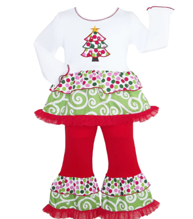 Ann Loren - Christmas Tree Tunic and Pant Set