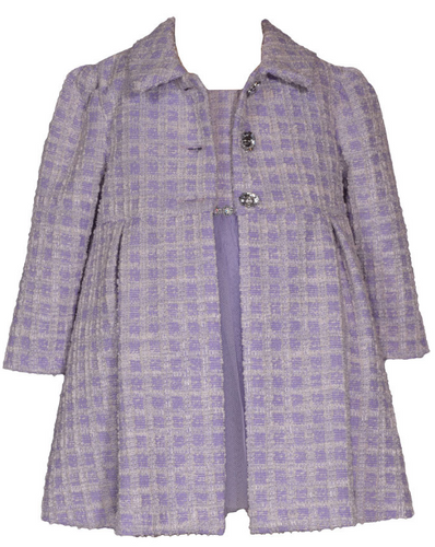 Bonnie Jean - Lavender Boucle Coatset