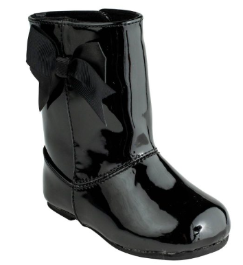 Baby Deer- Black Patent Look Noel Boot