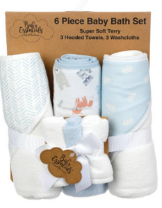Baby Essentials - 6pc Boy Towel & Washcloth Set