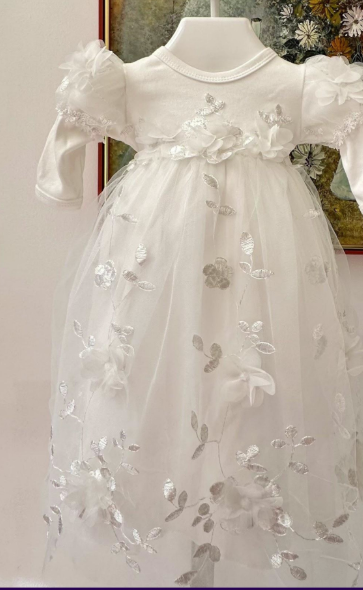 Bebe Gabrielle - Informal Christening, Lace 3d Flowers