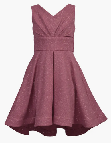 Bonnie Jean -  Mauve Sparkle Bow Dress