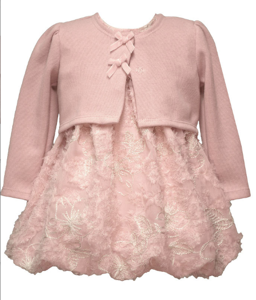 Bonnie Jean - Bubble Dress + Cardigan