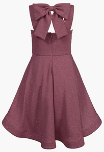Bonnie Jean -  Mauve Sparkle Bow Dress