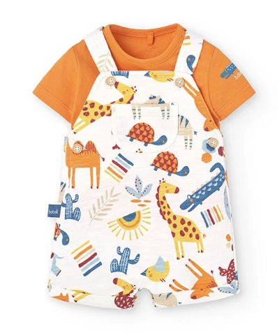 Boboli - Animal Print Shortall Knit Set