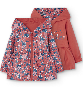 Boboli - 238159 Red/ Floral Reversible Jacket
