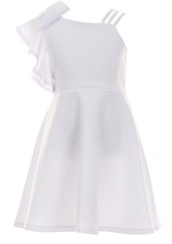 Bonnie Jean - One-Shoulder Bow-Accented Fit & Flare Dress