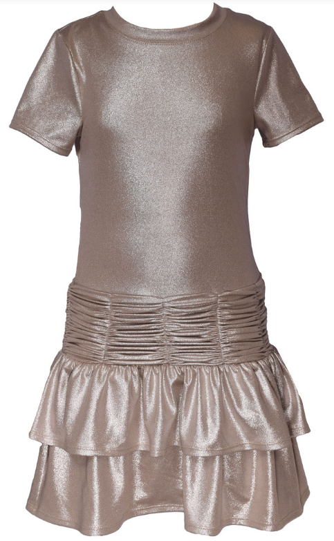 Bonnie Jean - Taupe Shimmer Dress