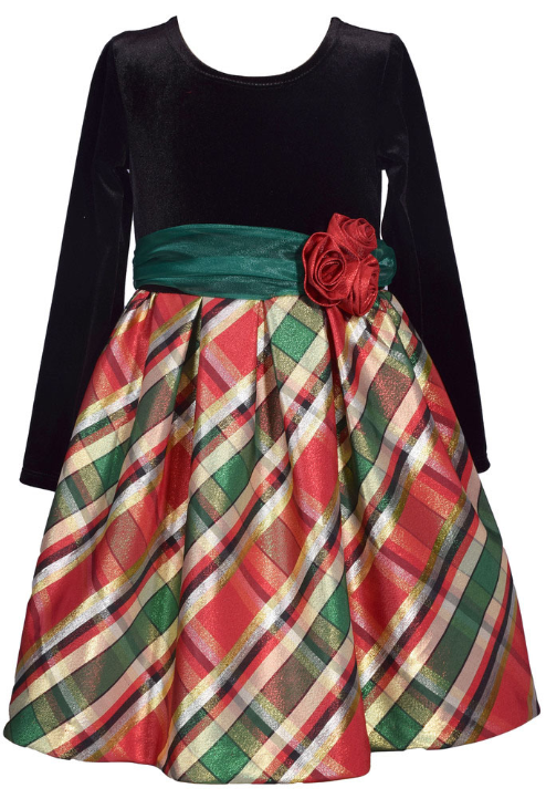 Bonnie Jean- Flared Metallic Plaid Dress 13095: Connie's Children's Shop Bonnie Jean- Flared Metallic Plaid Dress 13095: Connie's Children's Shop