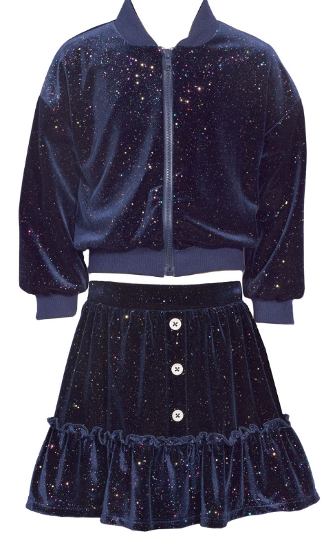 Bonnie Jean Velvet Sparkly 2-pc Set