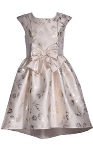 Bonnie Jean - Ivory Foiled Party Dress