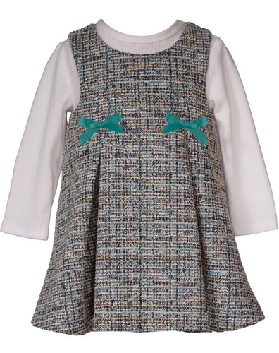 Bonnie Jean -  Teal Boucle Jumper Set