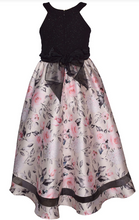 Load image into Gallery viewer, Bonnie Jean -Black Floral High Low Dress