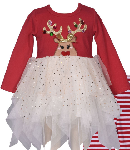 Bonnie Jean Reindeer Ballerina Dress 13031: Connie's Children's Shop