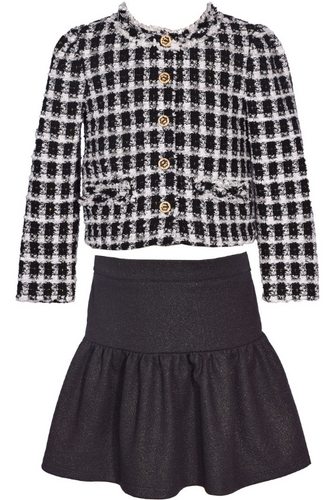 Bonnie Jean -  Boucle Jacket & Skirt Set