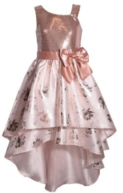 Bonnie Jean - Foiled Sequin High Low Dress
