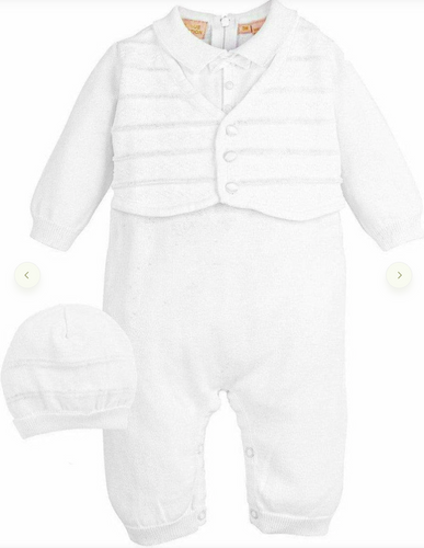 Carriage Boutique - Christening Vest and Hat Outfit 4002