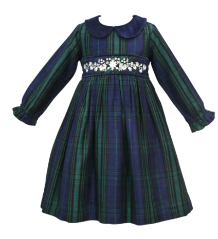 slim fit dress slacks Holly Jolly Hi-Lo Plaid Holiday Dress – Mia Belle Girls main image 1