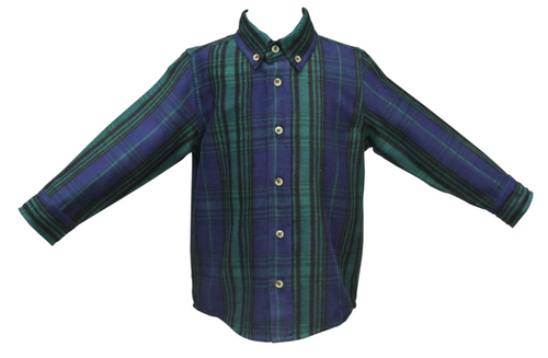 Cotton Kids - Plaid Cotton Button-down Shirt