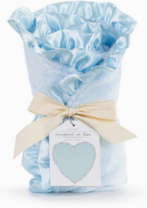 Demdaco - Wrapped In Love Heart Shaped Blanket Blue