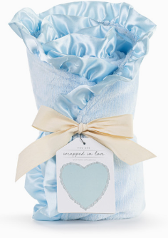 Demdaco - Wrapped In Love Heart Shaped Blanket Blue