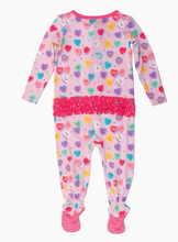 Load image into Gallery viewer, Be My Valentine - Ruffle One Piece Footie Pajamas