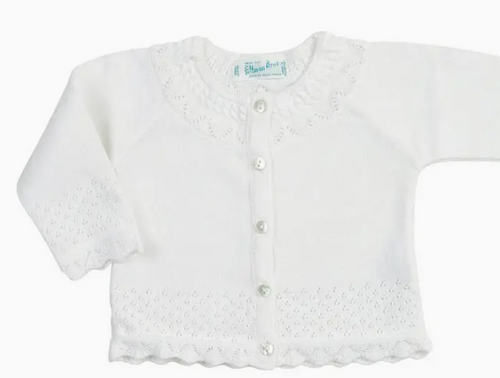 Feltman Brothers - Pointelle Ruffle Knit Cardigan Sweater