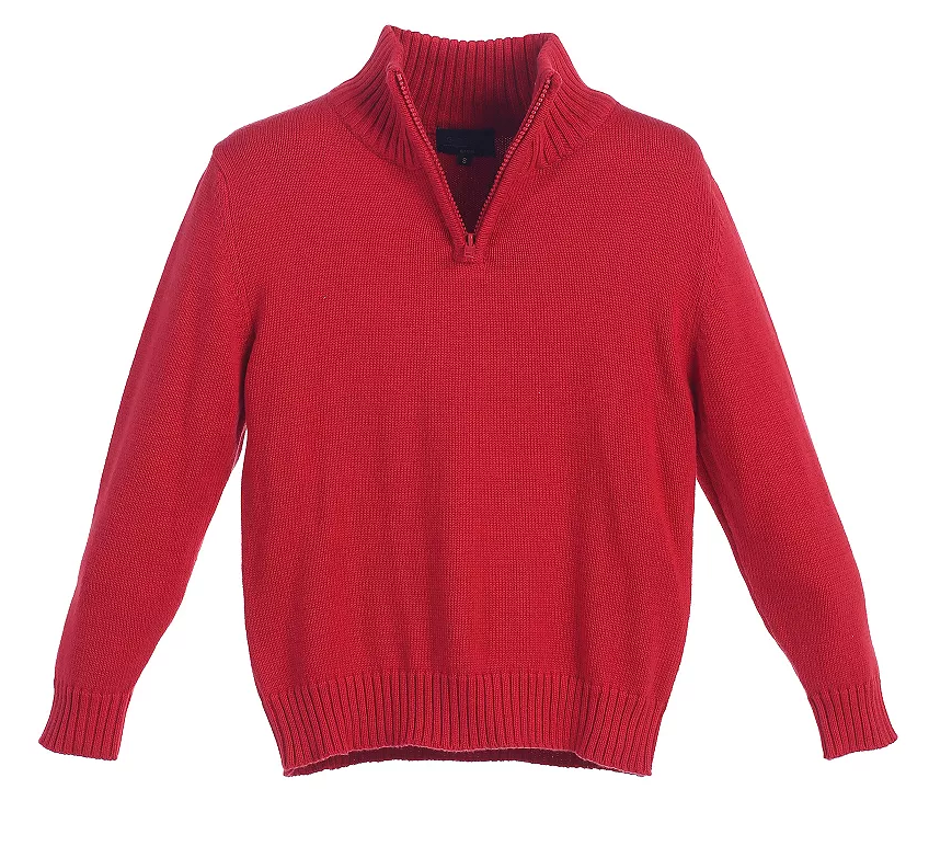 Gioberti - Half- Zip Red Sweater