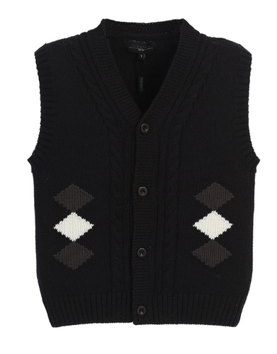 Gioberti - Black Diamond Print Vest