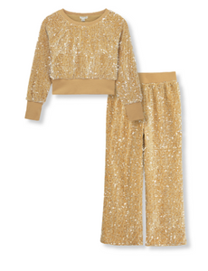 Habitual Girl- Allover Sequins Pant Set